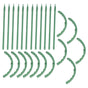 12 Sets Plant Support Stakes with Half Round Support Ring Plastic Garden Tool for Flower Pot Vegetable V1294-YM0523-3111220057311