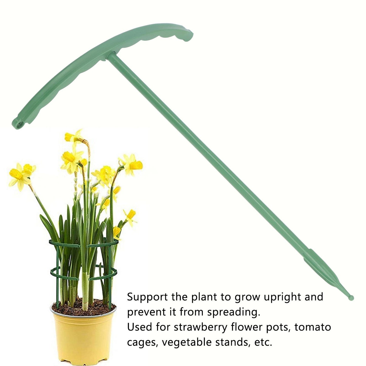 12 Sets Plant Support Stakes with Half Round Support Ring Plastic Garden Tool for Flower Pot Vegetable V1294-YM0523-3111220057311