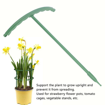 12 Sets Plant Support Stakes with Half Round Support Ring Plastic Garden Tool for Flower Pot Vegetable V1294-YM0523-3111220057311