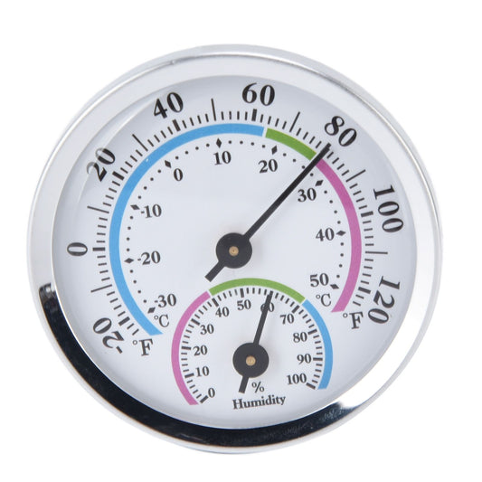 Mini Indoor Thermometer Hygrometer 2 in 1 Compact Structure Clear Scale Silver Humidity Monitor Gauge for V1294-YM0523-3111220058411