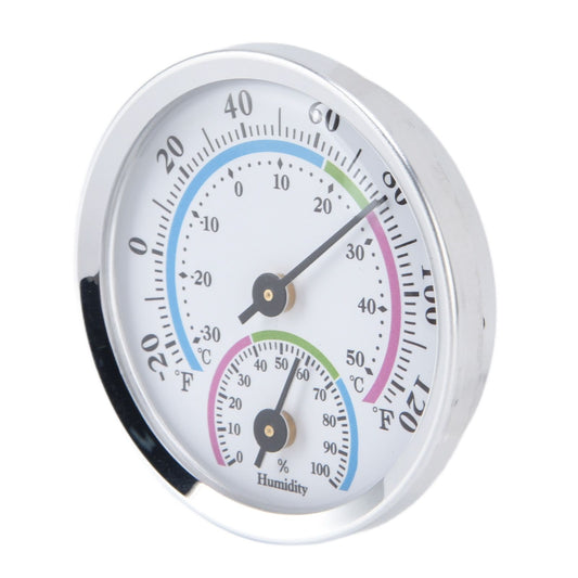 Mini Indoor Thermometer Hygrometer 2 in 1 Compact Structure Clear Scale Silver Humidity Monitor Gauge for V1294-YM0523-3111220058411