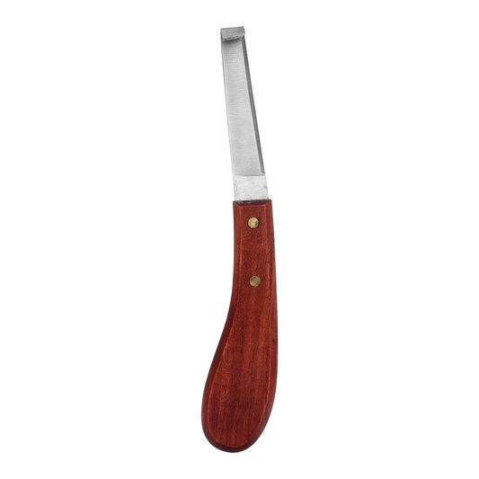 Horse Hoof Knife Hoof Trimming Tool with Wooden Handle Stainless Steel Blade for Farm Single Edged Left Hand V1294-YM0523-3111220060311