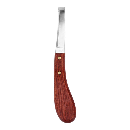 Horse Hoof Knife Hoof Trimming Tool with Wooden Handle Stainless Steel Blade for Farm Single Edged Right Hand V1294-YM0523-3111220060312