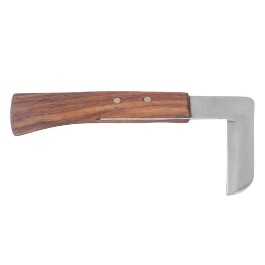 Steel L Shape Hoof Knife Ergonomic Curved Handle Hoof Trimming Tool for Farm Horse Single Blade On Left Hand V1294-YM0523-3111220060611