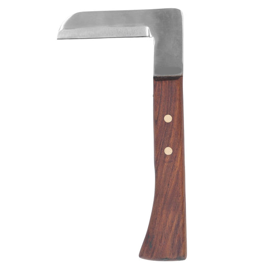 Steel L Shape Hoof Knife Ergonomic Curved Handle Hoof Trimming Tool for Farm Horse Single Blade On Right Hand V1294-YM0523-3111220060612