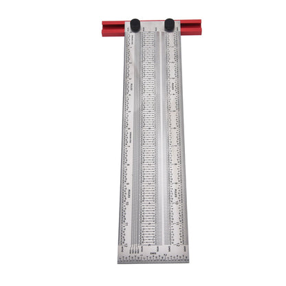 T Rule Stainless Steel Silver Scribing Ruler Woodworking Measuring Tool Positioning Gauge 12in V1294-YM0523-3111220060913