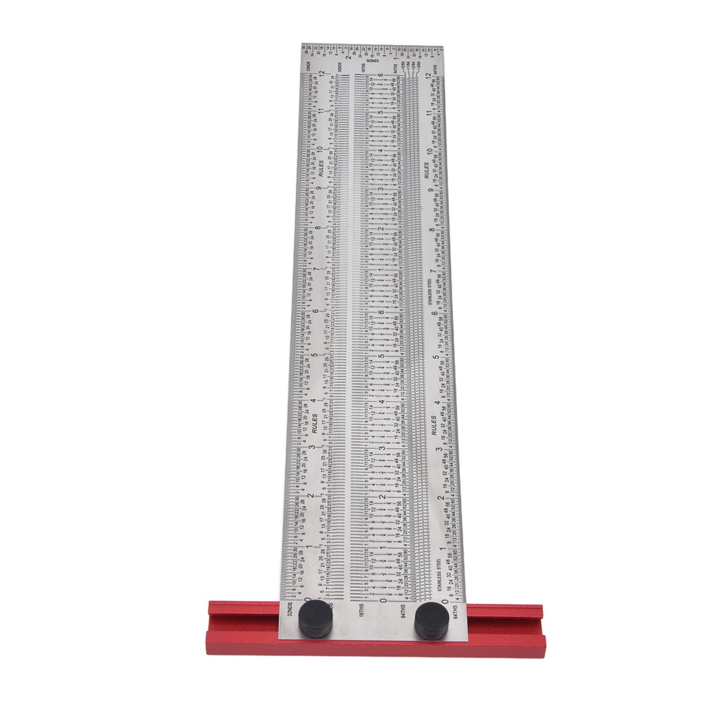 T Rule Stainless Steel Silver Scribing Ruler Woodworking Measuring Tool Positioning Gauge 12in V1294-YM0523-3111220060913