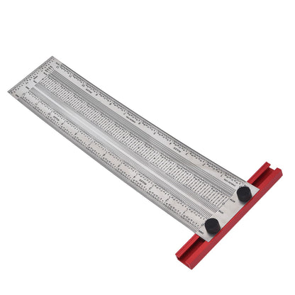 T Rule Stainless Steel Silver Scribing Ruler Woodworking Measuring Tool Positioning Gauge 12in V1294-YM0523-3111220060913