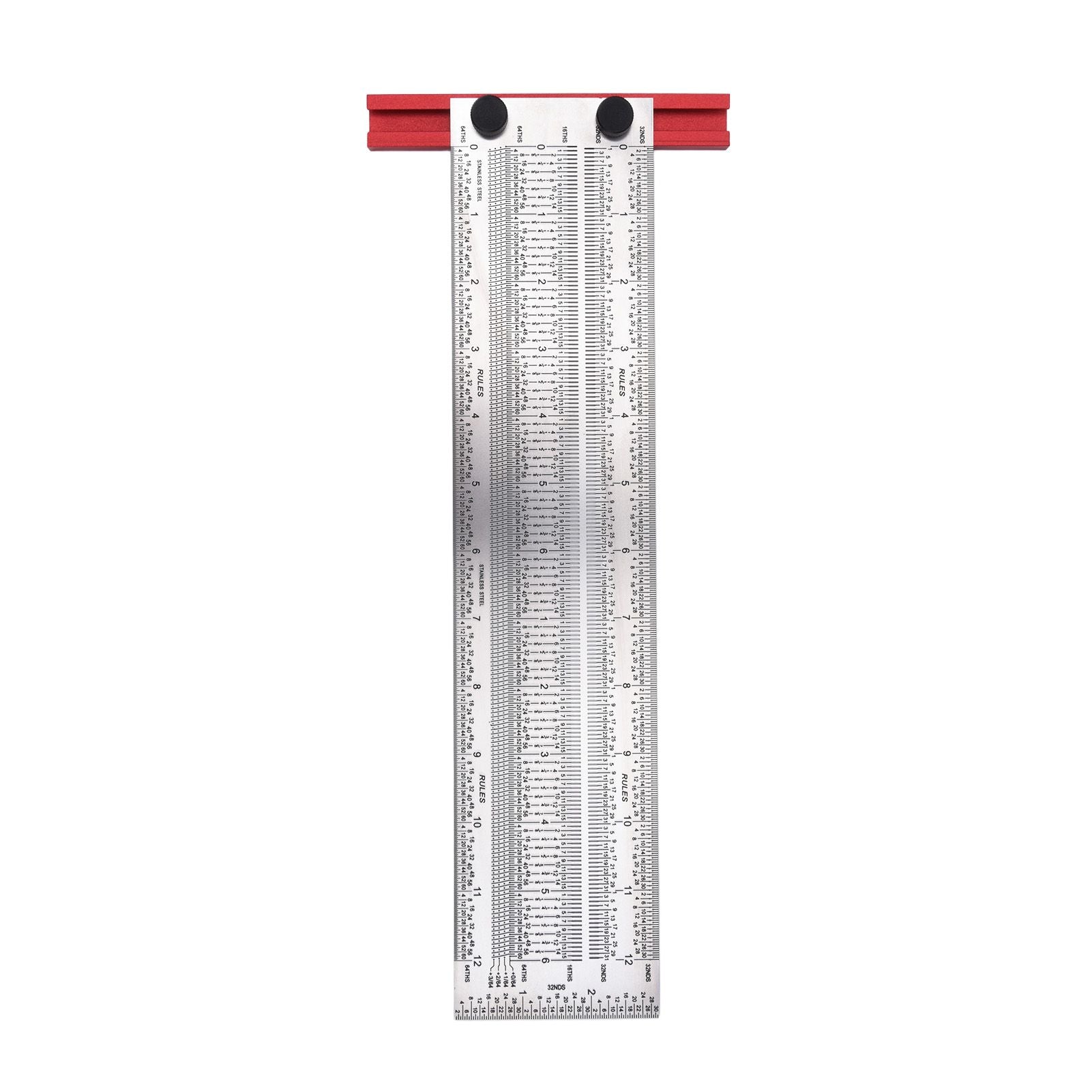 T Rule Stainless Steel Silver Scribing Ruler Woodworking Measuring Tool Positioning Gauge 12in V1294-YM0523-3111220060913