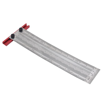 T Rule Stainless Steel Silver Scribing Ruler Woodworking Measuring Tool Positioning Gauge 12in V1294-YM0523-3111220060913