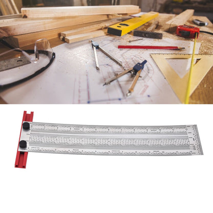 T Rule Stainless Steel Silver Scribing Ruler Woodworking Measuring Tool Positioning Gauge 12in V1294-YM0523-3111220060913