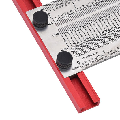 T Rule Stainless Steel Silver Scribing Ruler Woodworking Measuring Tool Positioning Gauge 12in V1294-YM0523-3111220060913