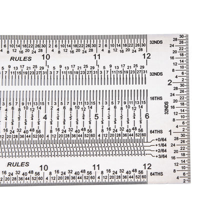 T Rule Stainless Steel Silver Scribing Ruler Woodworking Measuring Tool Positioning Gauge 12in V1294-YM0523-3111220060913