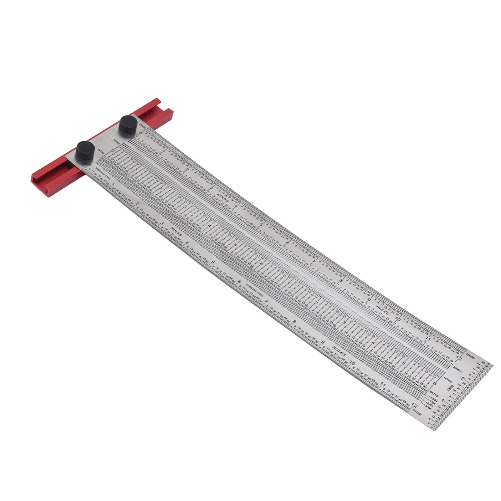 T Rule Stainless Steel Silver Scribing Ruler Woodworking Measuring Tool Positioning Gauge 12in V1294-YM0523-3111220060913