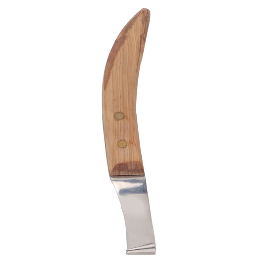 Left Hand Hoof Knife with Wooden Handle Steel Curved Livestock Cattle Hoof Trimming Tool V1294-YM0523-3111220061011