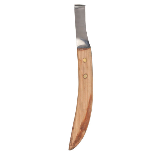 Left Hand Hoof Knife with Wooden Handle Steel Curved Livestock Cattle Hoof Trimming Tool V1294-YM0523-3111220061011