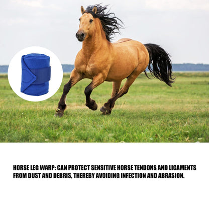 4Pcs Horse Leg Warp Hoop and Loop Fastener Guard Soft Polyester Set Kit for Dog Cow Cat Blue V1294-YM0523-3111220061211