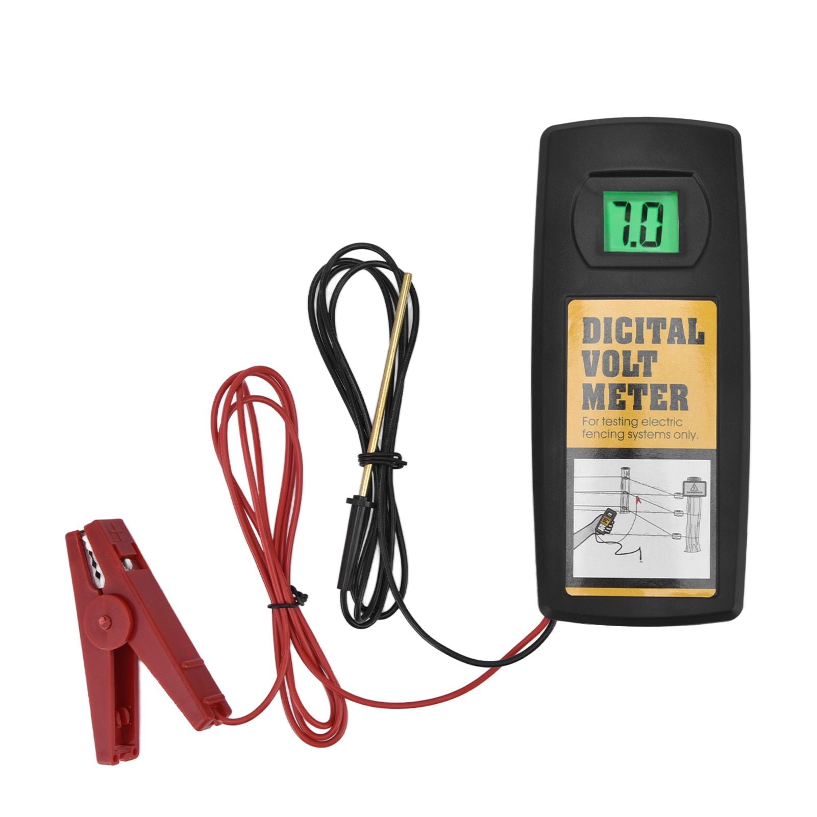 Electric Fence Voltage Meter 9.9KV LCD Digital Display Voltage Tester with Backlight 200-9900V V1294-YM0523-3111220061611