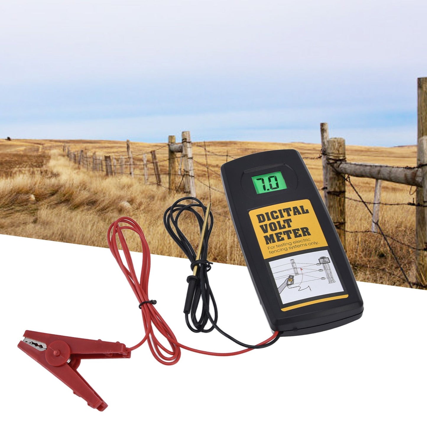 Electric Fence Voltage Meter 9.9KV LCD Digital Display Voltage Tester with Backlight 200-9900V V1294-YM0523-3111220061611