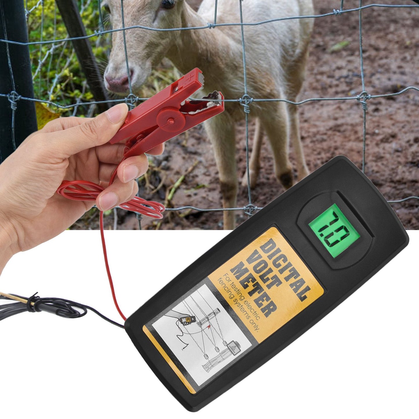 Electric Fence Voltage Meter 9.9KV LCD Digital Display Voltage Tester with Backlight 200-9900V V1294-YM0523-3111220061611