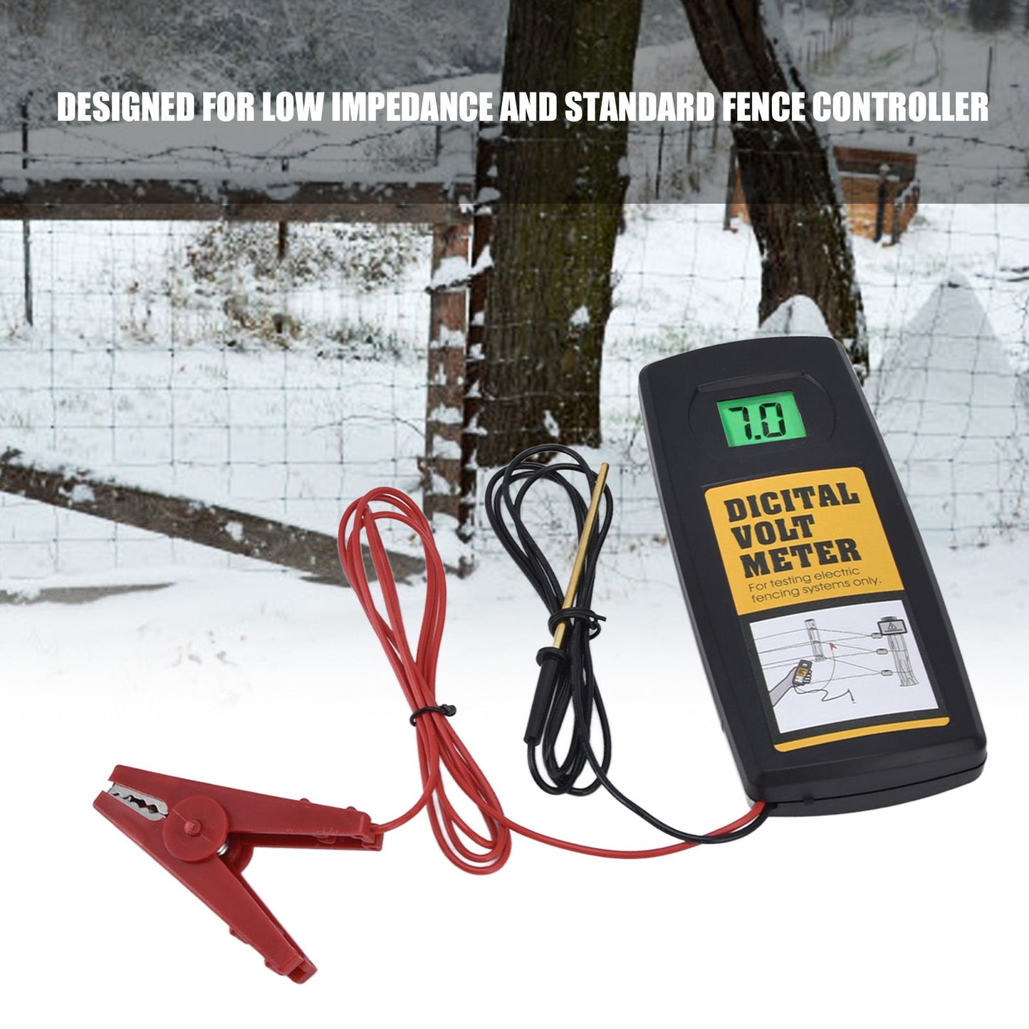 Electric Fence Voltage Meter 9.9KV LCD Digital Display Voltage Tester with Backlight 200-9900V V1294-YM0523-3111220061611
