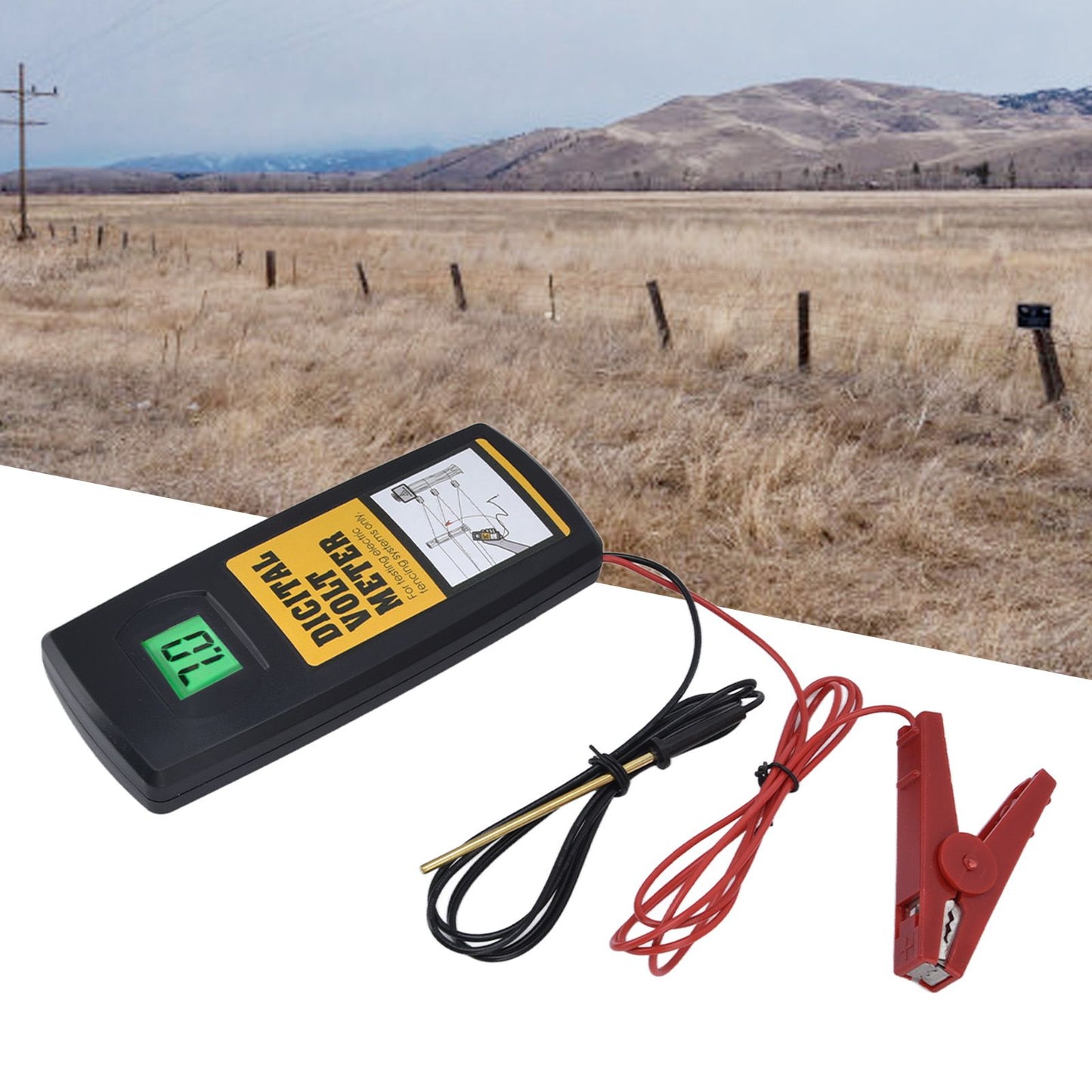 Electric Fence Voltage Meter 9.9KV LCD Digital Display Voltage Tester with Backlight 200-9900V V1294-YM0523-3111220061611
