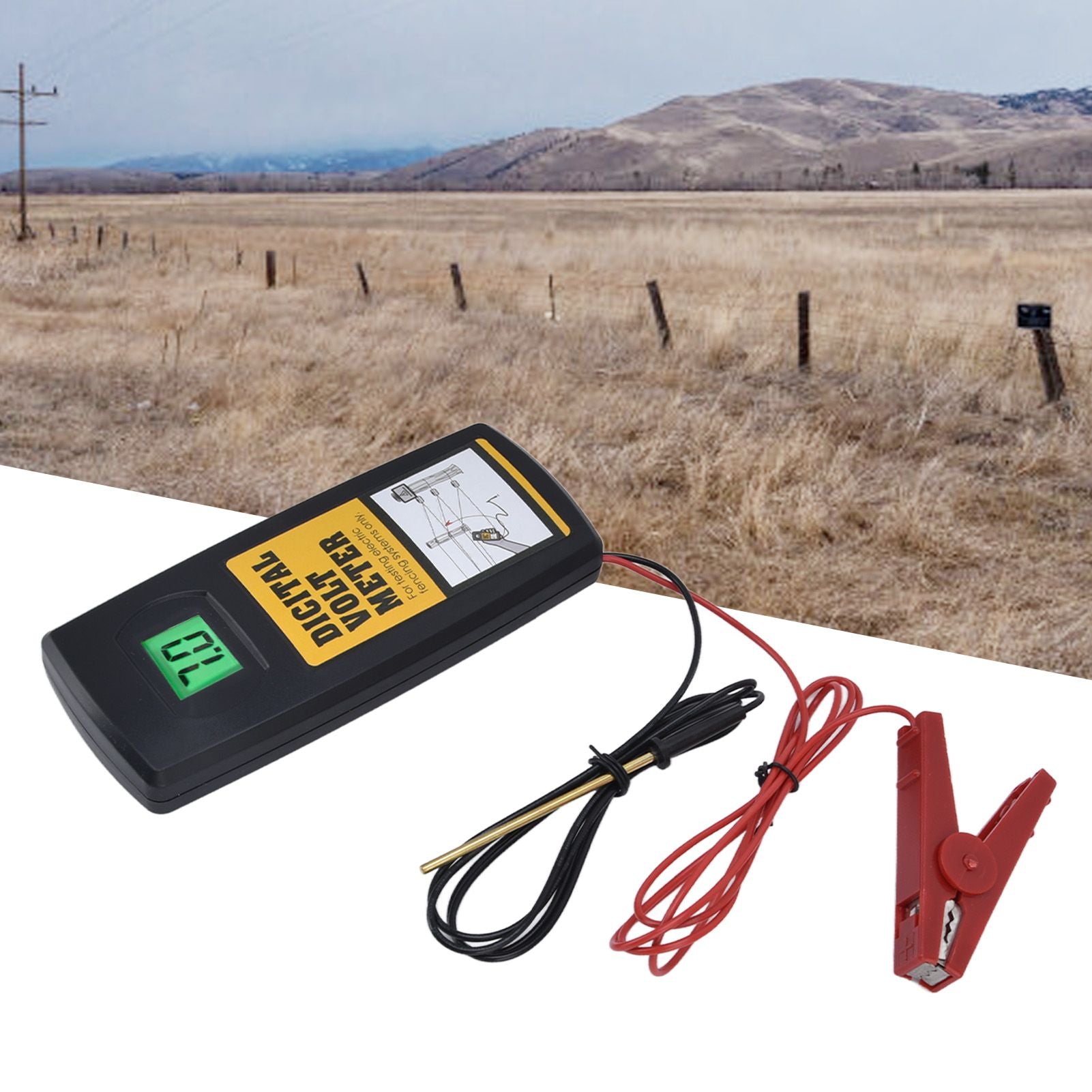 Electric Fence Voltage Meter 9.9KV LCD Digital Display Voltage Tester with Backlight 200-9900V V1294-YM0523-3111220061611