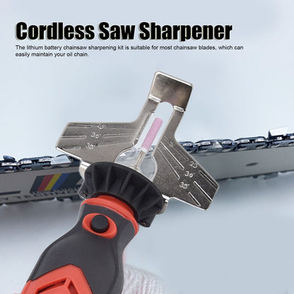 DC3.6V Cordless Saw Sharpener Kit Handheld Chainsaw Sharpening Kit Red Chain Saw Sharpen Tool Set V1294-YM0523-3111220062211