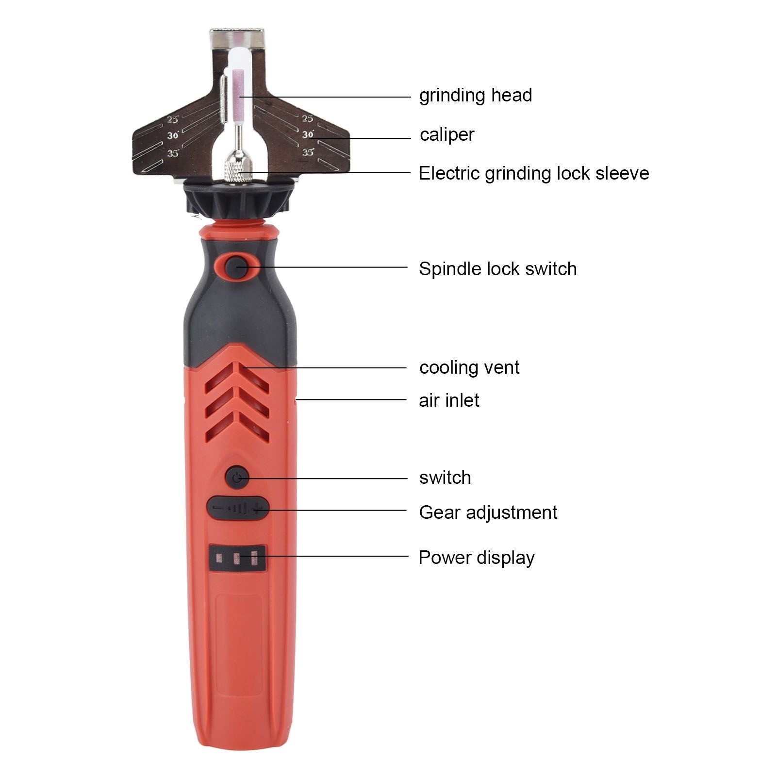 DC3.6V Cordless Saw Sharpener Kit Handheld Chainsaw Sharpening Kit Red Chain Saw Sharpen Tool Set V1294-YM0523-3111220062211