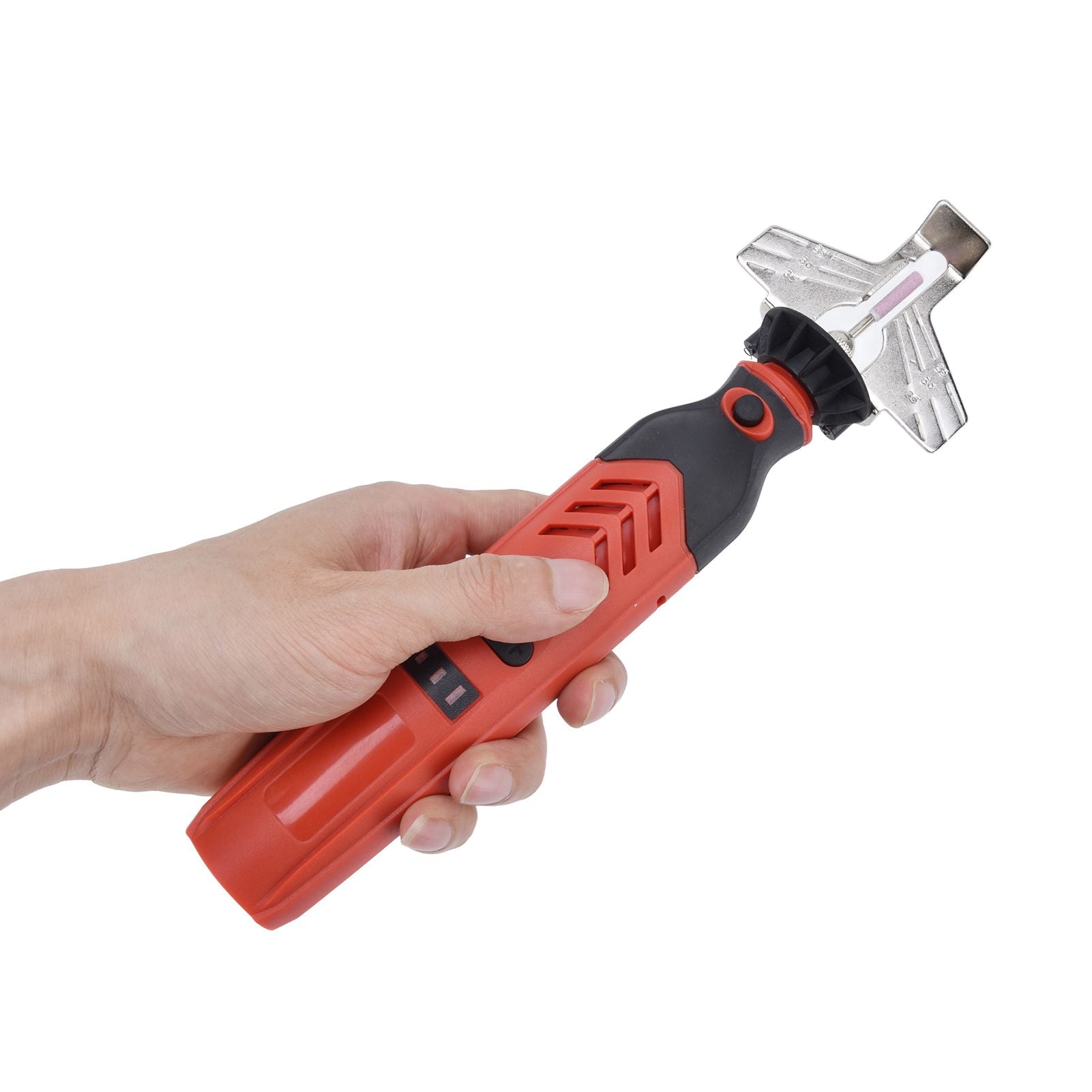 DC3.6V Cordless Saw Sharpener Kit Handheld Chainsaw Sharpening Kit Red Chain Saw Sharpen Tool Set V1294-YM0523-3111220062211
