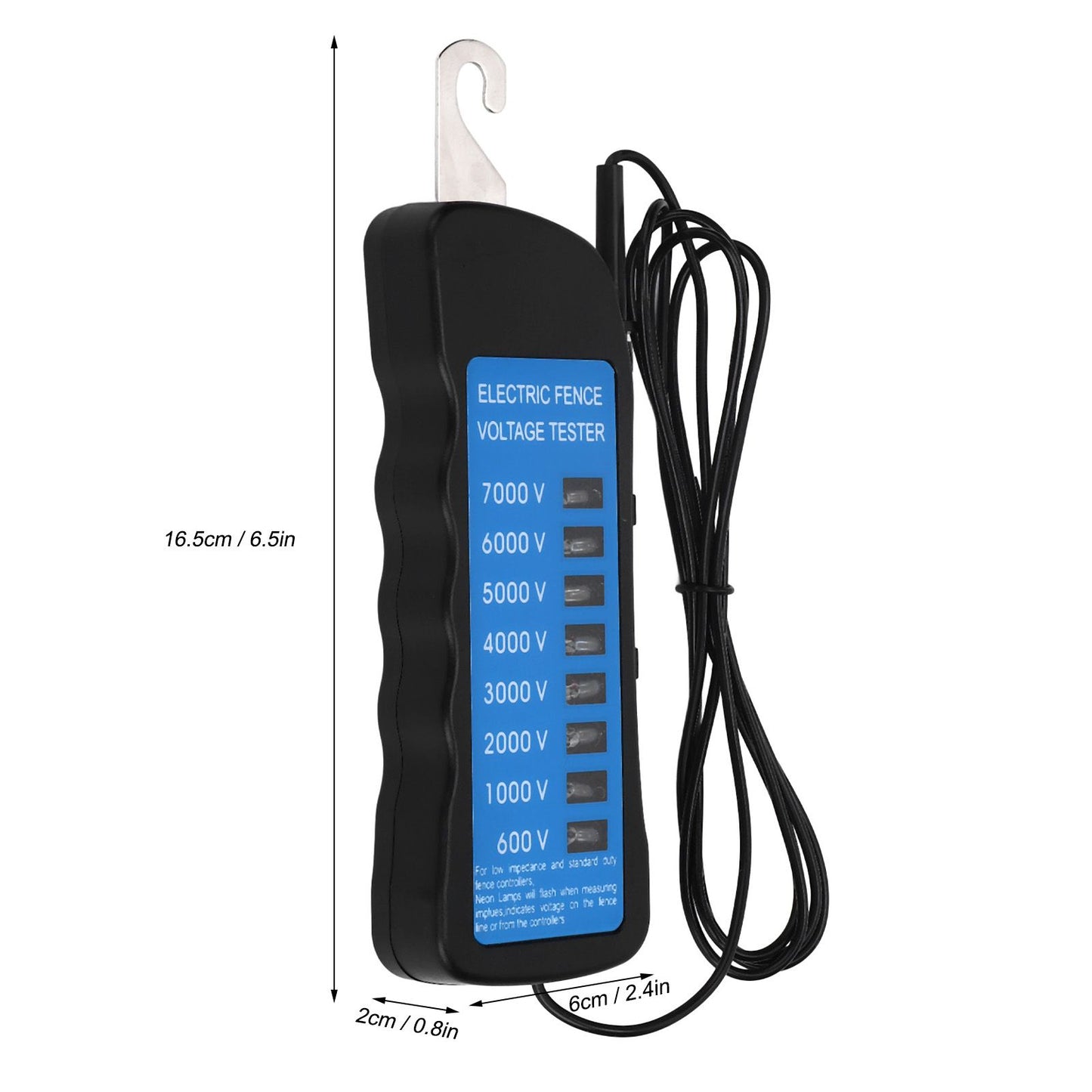 Electric Fence Tester Multi Light Voltage Detection Portable for Farm Supply Fencing ABS 7000V V1294-YM0523-3111220063011