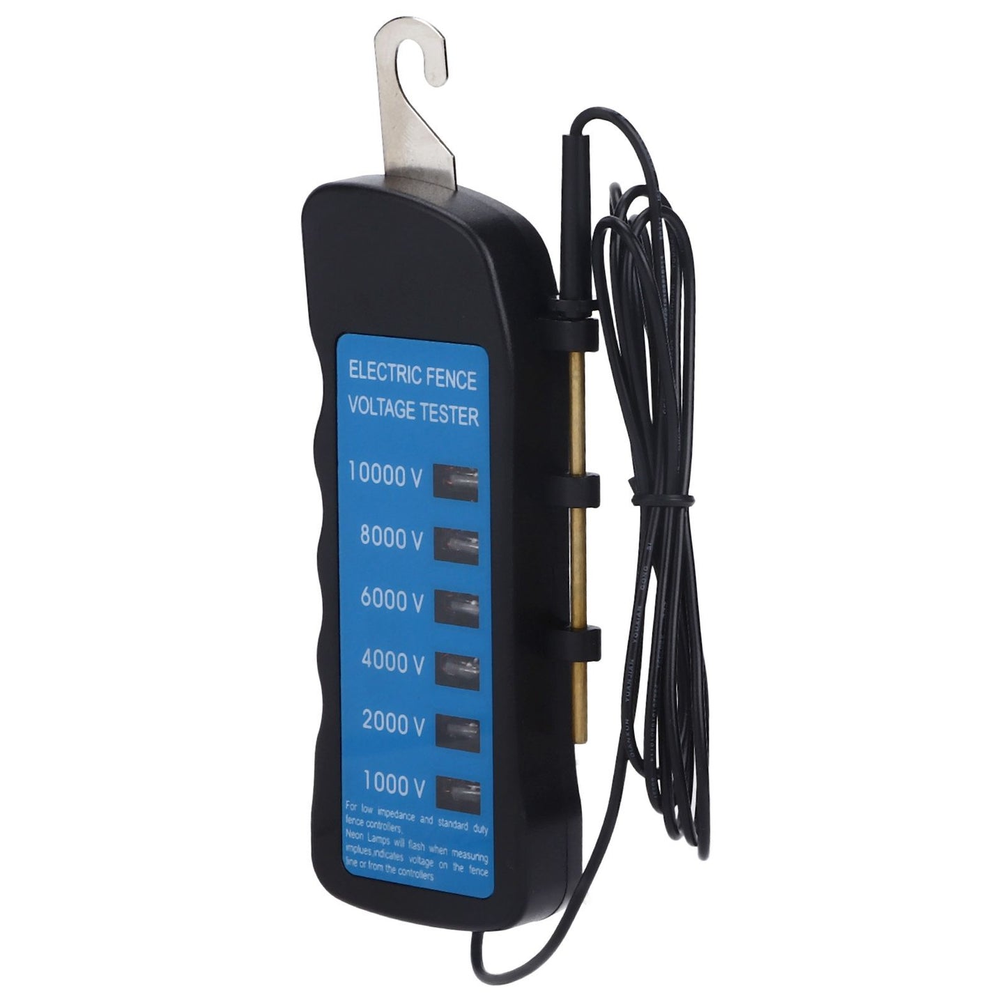 Electric Fence Tester Voltage Meter 10000V Waterproof Portable Tool with 6pcs Light for Farm V1294-YM0523-3111220063111