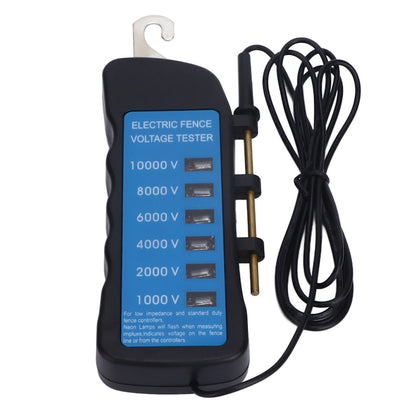 Electric Fence Tester Voltage Meter 10000V Waterproof Portable Tool with 6pcs Light for Farm V1294-YM0523-3111220063111