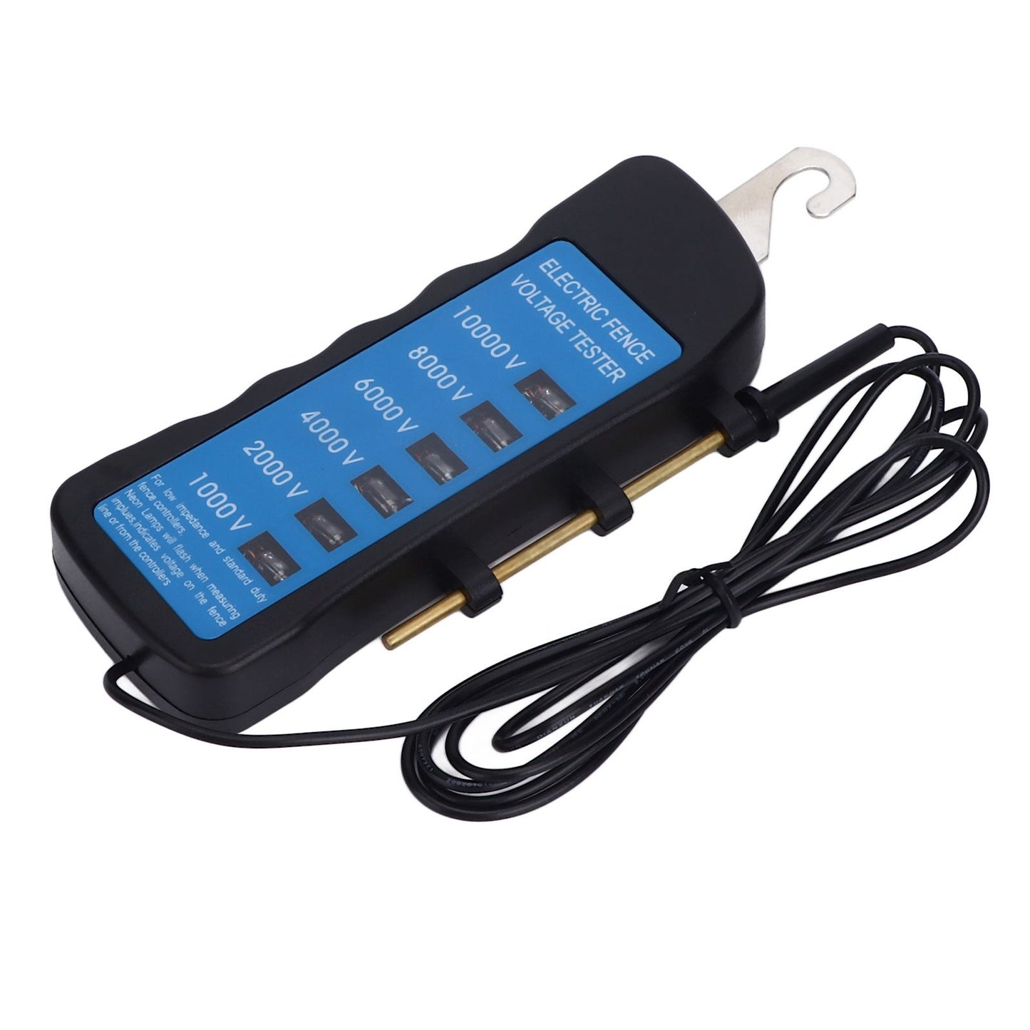 Electric Fence Tester Voltage Meter 10000V Waterproof Portable Tool with 6pcs Light for Farm V1294-YM0523-3111220063111