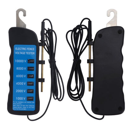 Electric Fence Tester Voltage Meter 10000V Waterproof Portable Tool with 6pcs Light for Farm V1294-YM0523-3111220063111