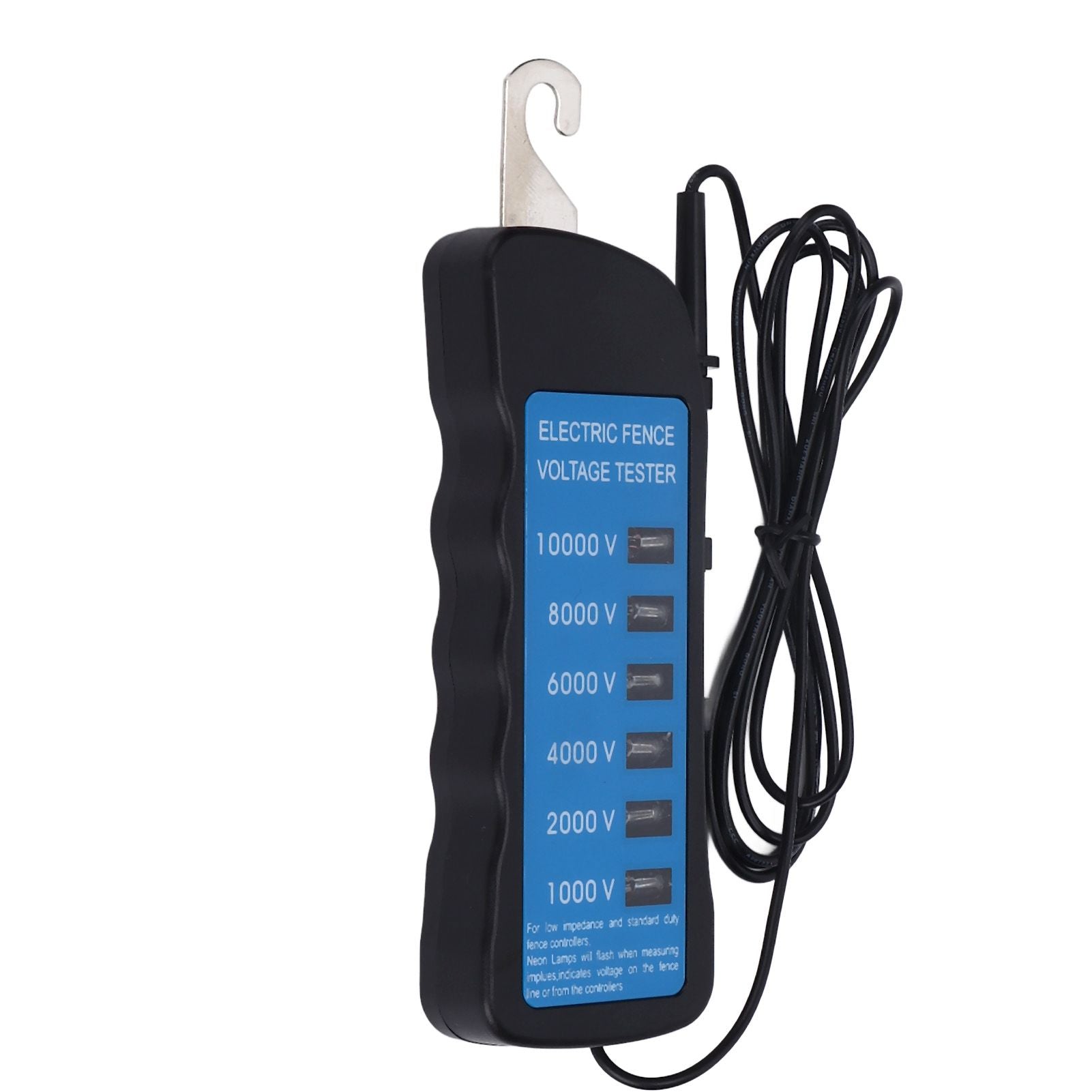 Electric Fence Tester Voltage Meter 10000V Waterproof Portable Tool with 6pcs Light for Farm V1294-YM0523-3111220063111