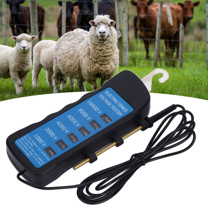 Electric Fence Tester Voltage Meter 10000V Waterproof Portable Tool with 6pcs Light for Farm V1294-YM0523-3111220063111