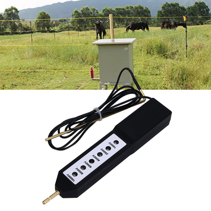 Electric Fence Tester Waterproof Voltage Meter 10KV Portable Tool with 6pcs Light for Farm V1294-YM0523-3111220064011