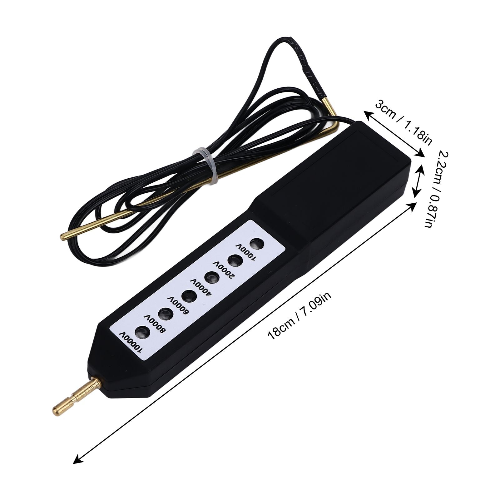Electric Fence Tester Waterproof Voltage Meter 10KV Portable Tool with 6pcs Light for Farm V1294-YM0523-3111220064011
