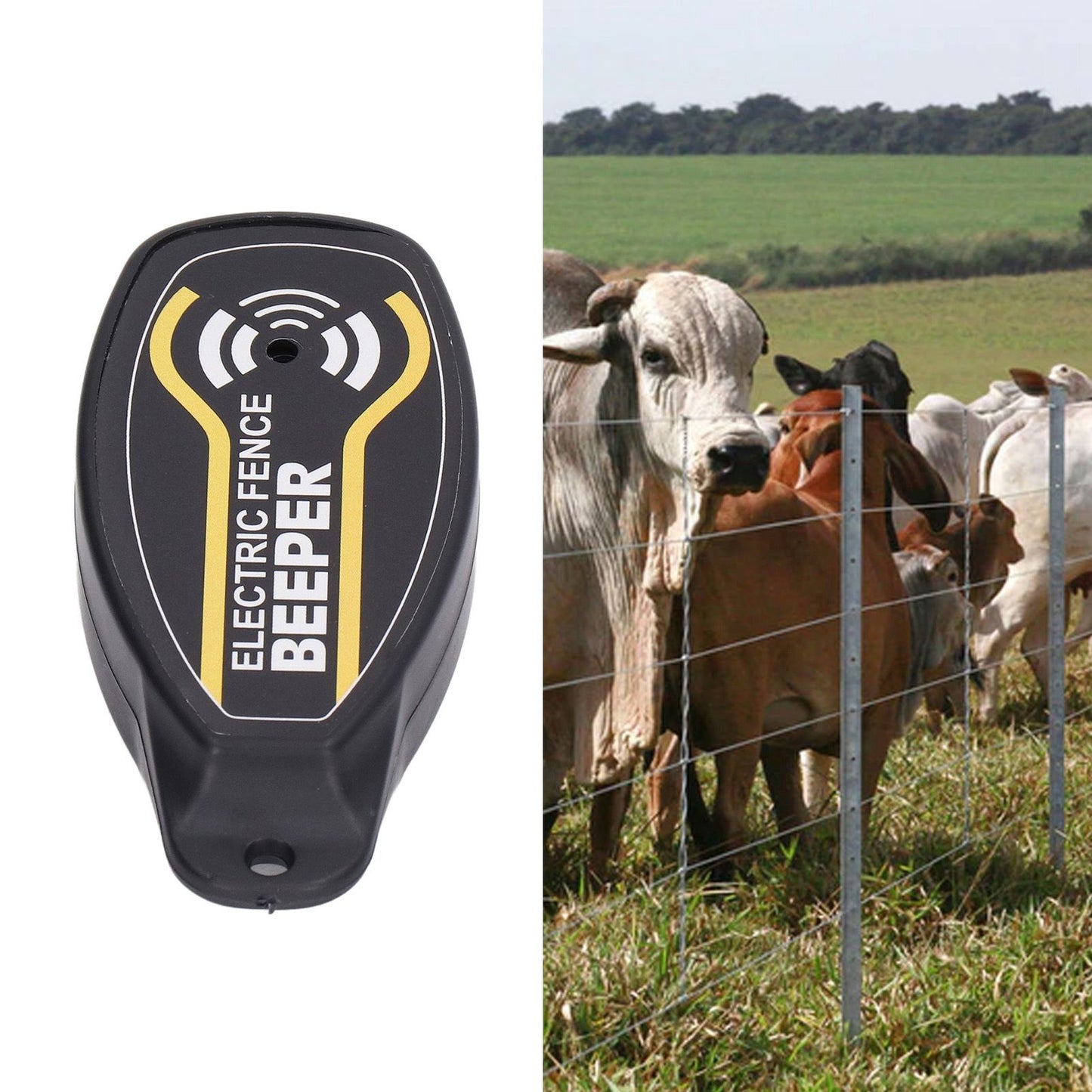 Electric Fence Beeper Portable Electric Fence Key Ring Beeper with On Off Button and Light V1294-YM0523-3111220064311