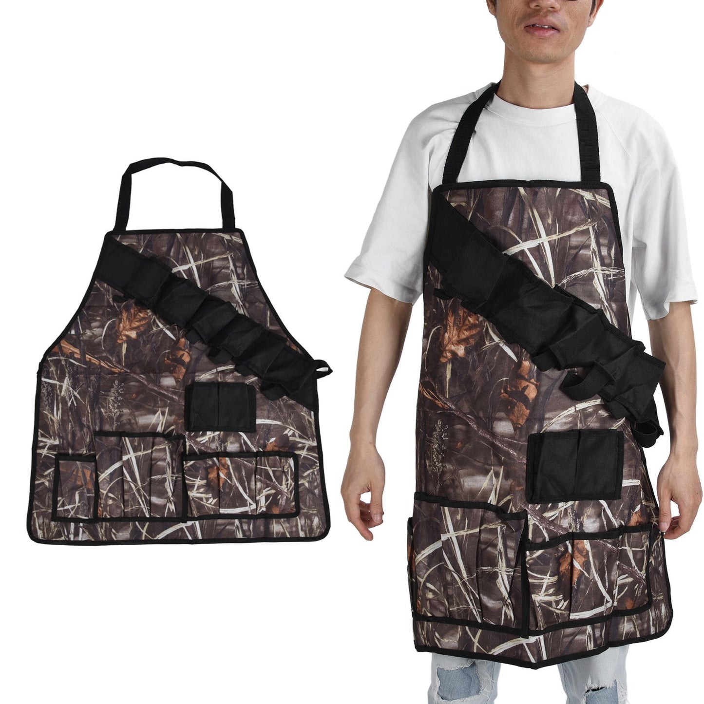 BBQ Apron Oxford Cloth Lightweight Kitchen Chef Grilling Apron for BBQ Grilling Cooking Reed Color V1294-YM0523-3111220066012