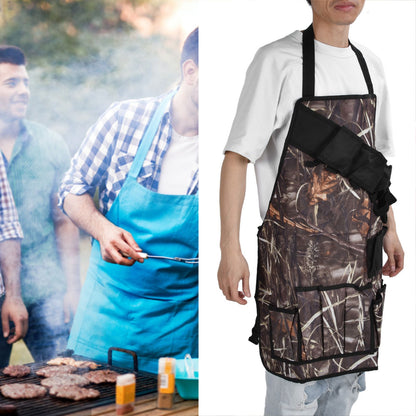 BBQ Apron Oxford Cloth Lightweight Kitchen Chef Grilling Apron for BBQ Grilling Cooking Reed Color V1294-YM0523-3111220066012