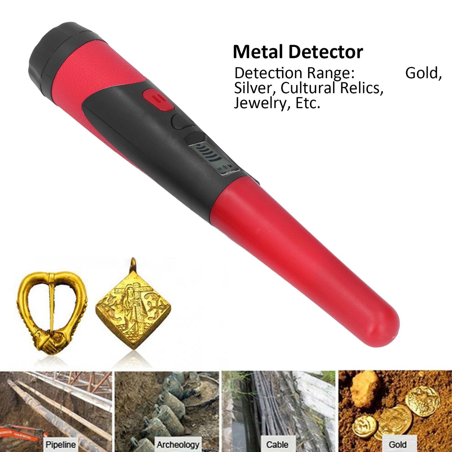 Metal Detector Professional High Sensitivity Portable Handheld Metal Detector with LCD Display Flashlight V1294-YM0523-3111220069211