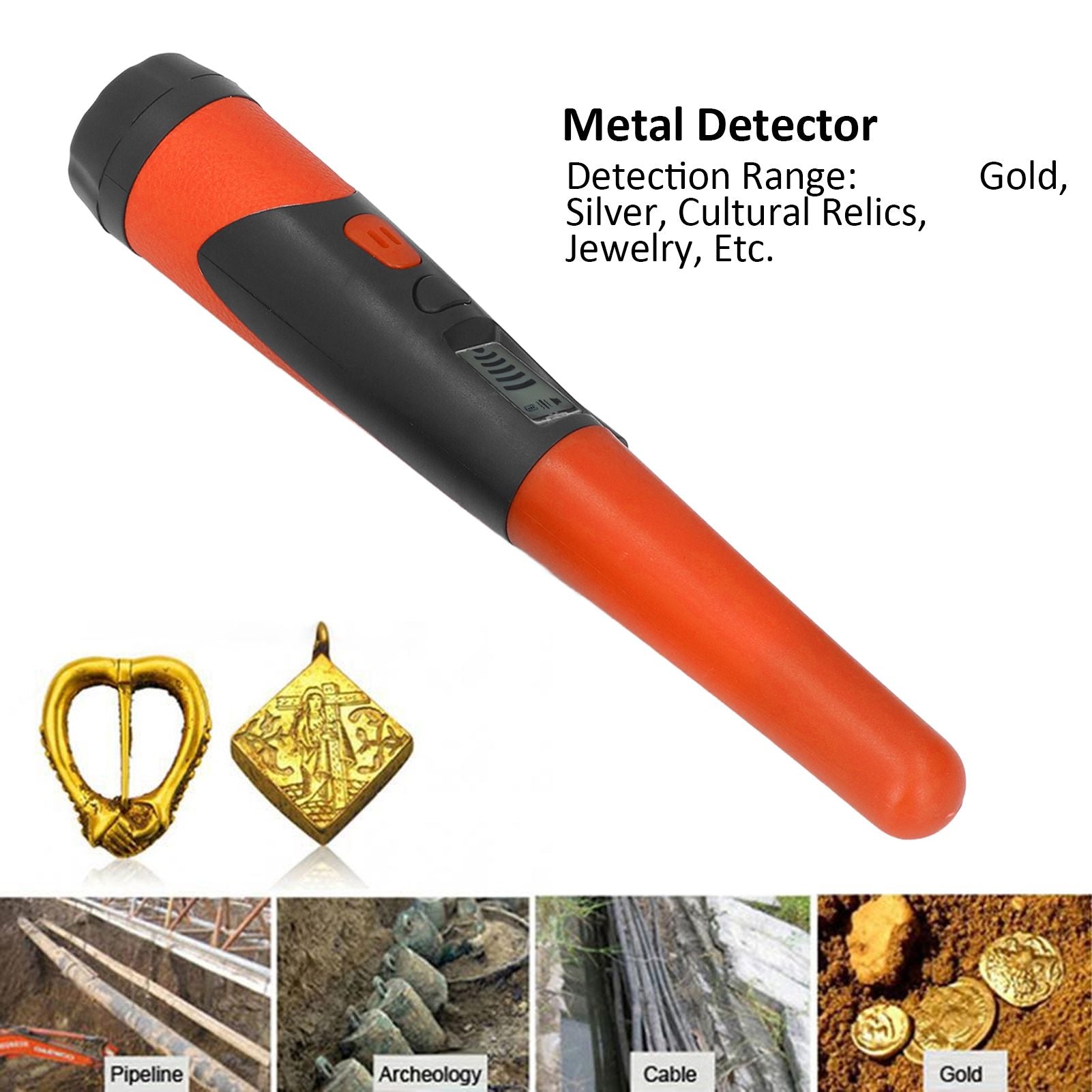Metal Detector Professional High Sensitivity Portable Handheld Metal Detector with LCD Display Flashlight V1294-YM0523-3111220069212