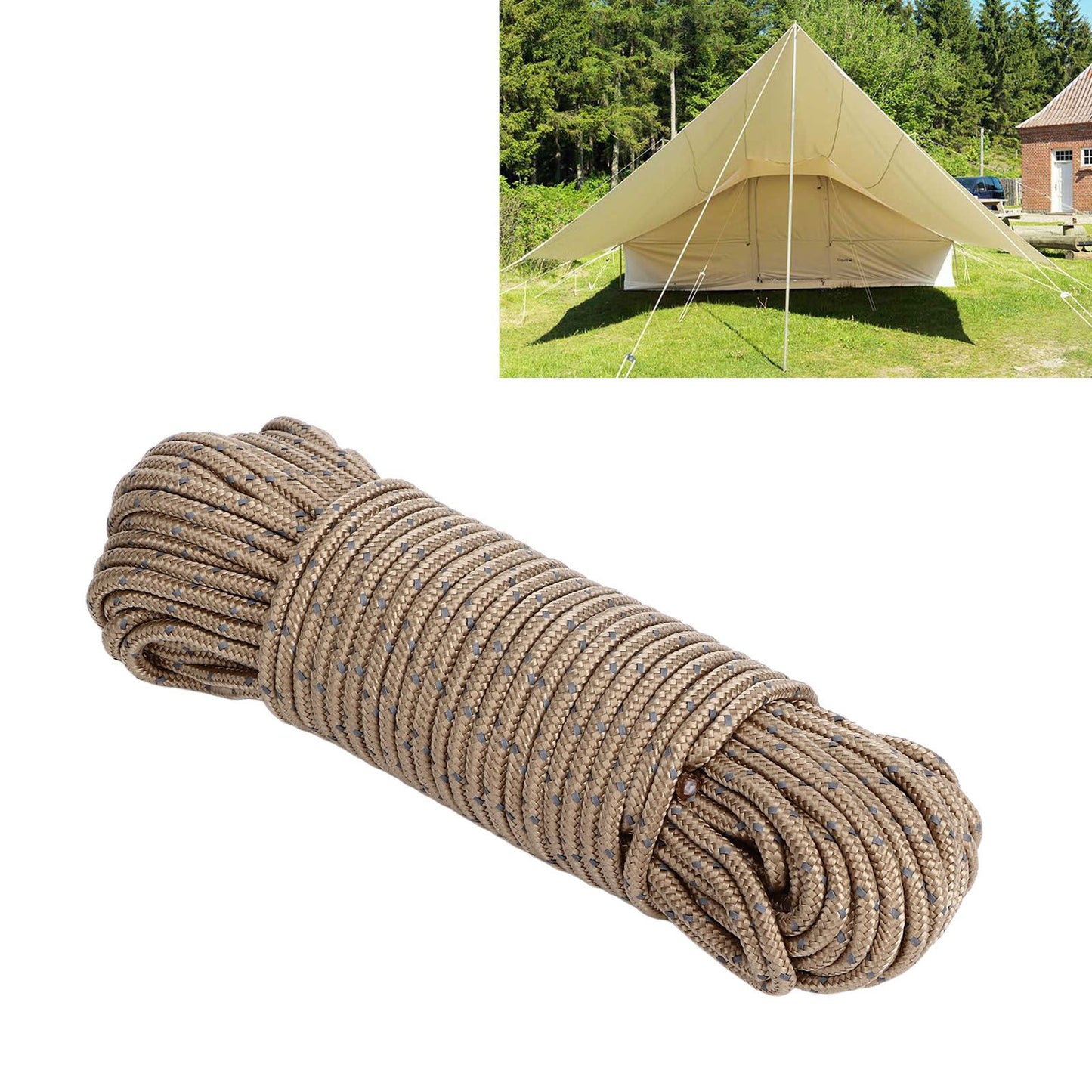20m Camping Cord 3.5mm Diameter Reflective Tent Rope Camping High Strength Guyline for Ourdoor V1294-YM0523-3111220069411