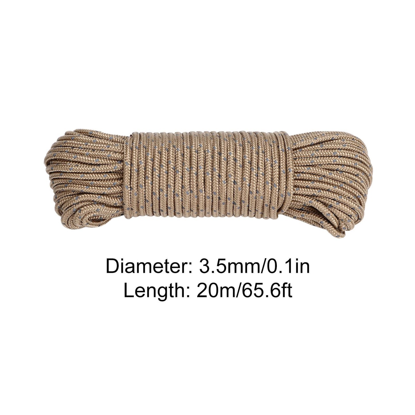 20m Camping Cord 3.5mm Diameter Reflective Tent Rope Camping High Strength Guyline for Ourdoor V1294-YM0523-3111220069411