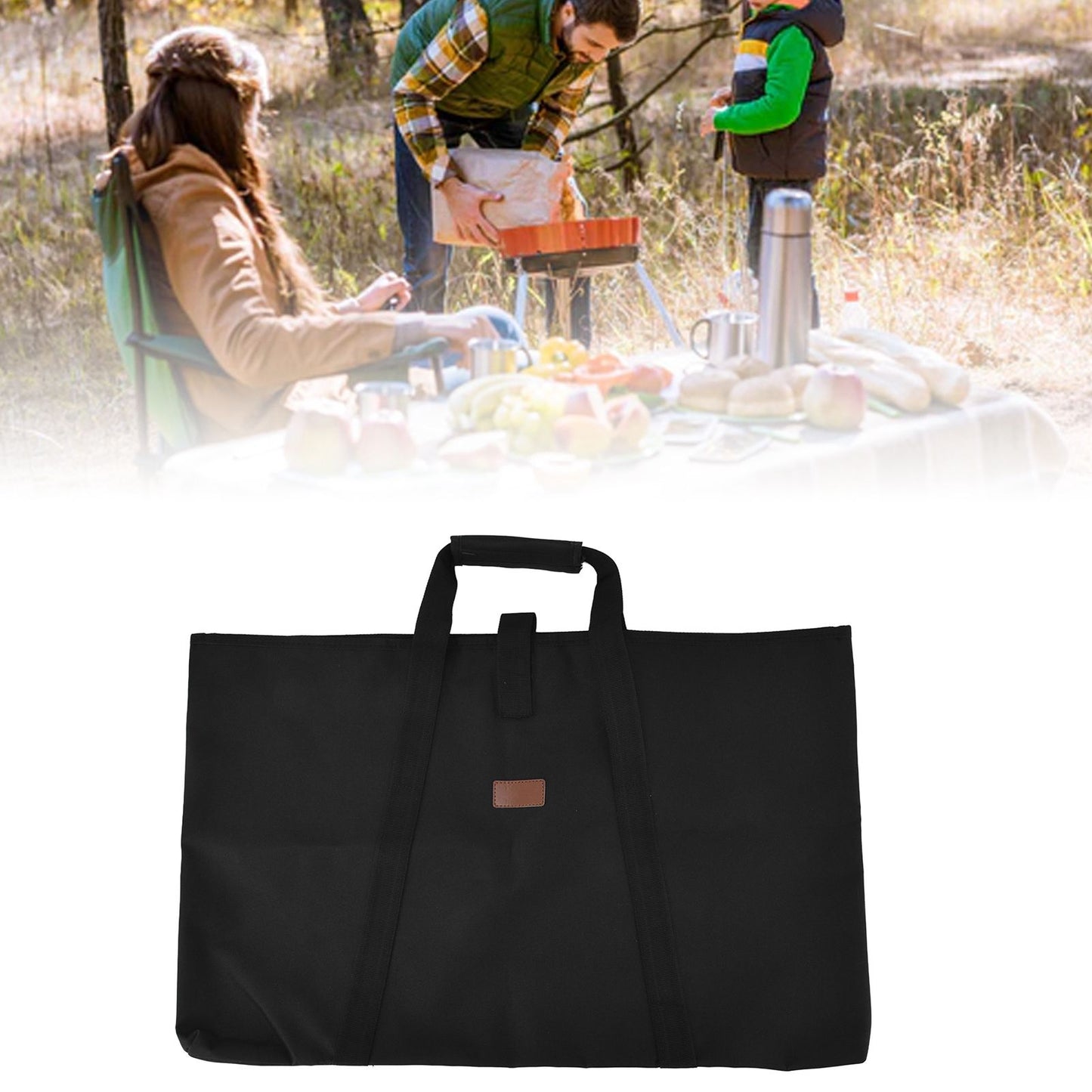 Folding Table Storage Bag Sponge Interlayer Waterproof Oxford Cloth Black Outdoor Multifunctional Carrying V1294-YM0523-3111220069511