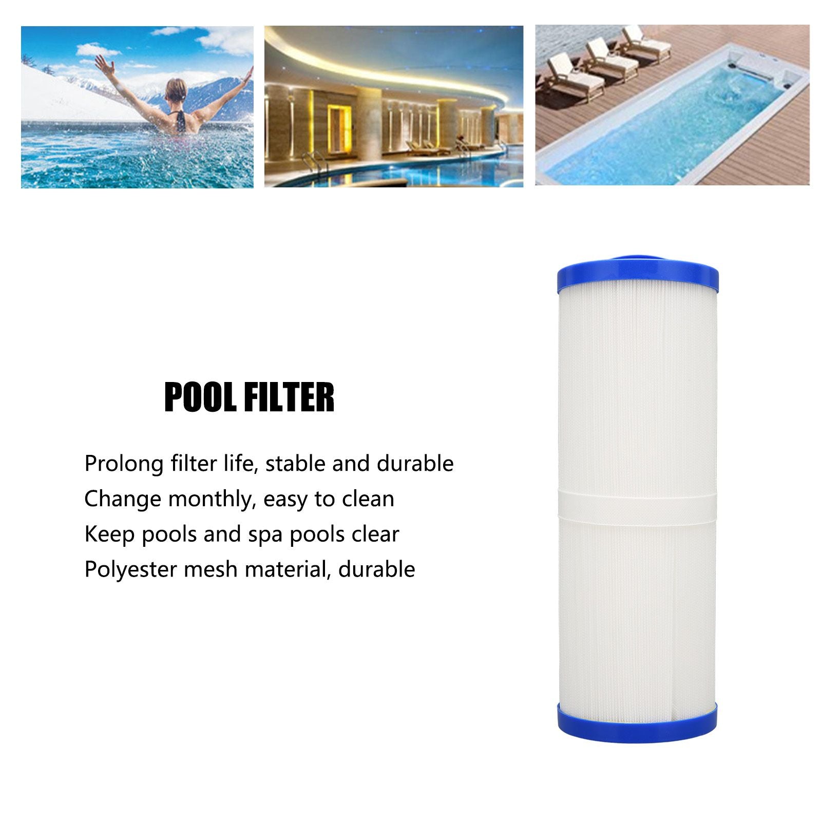 Pool Filter Polyester Mesh Children's SPA Filter Element Replacement for Pleatco PWW50L V1294-YM0523-3111220070111