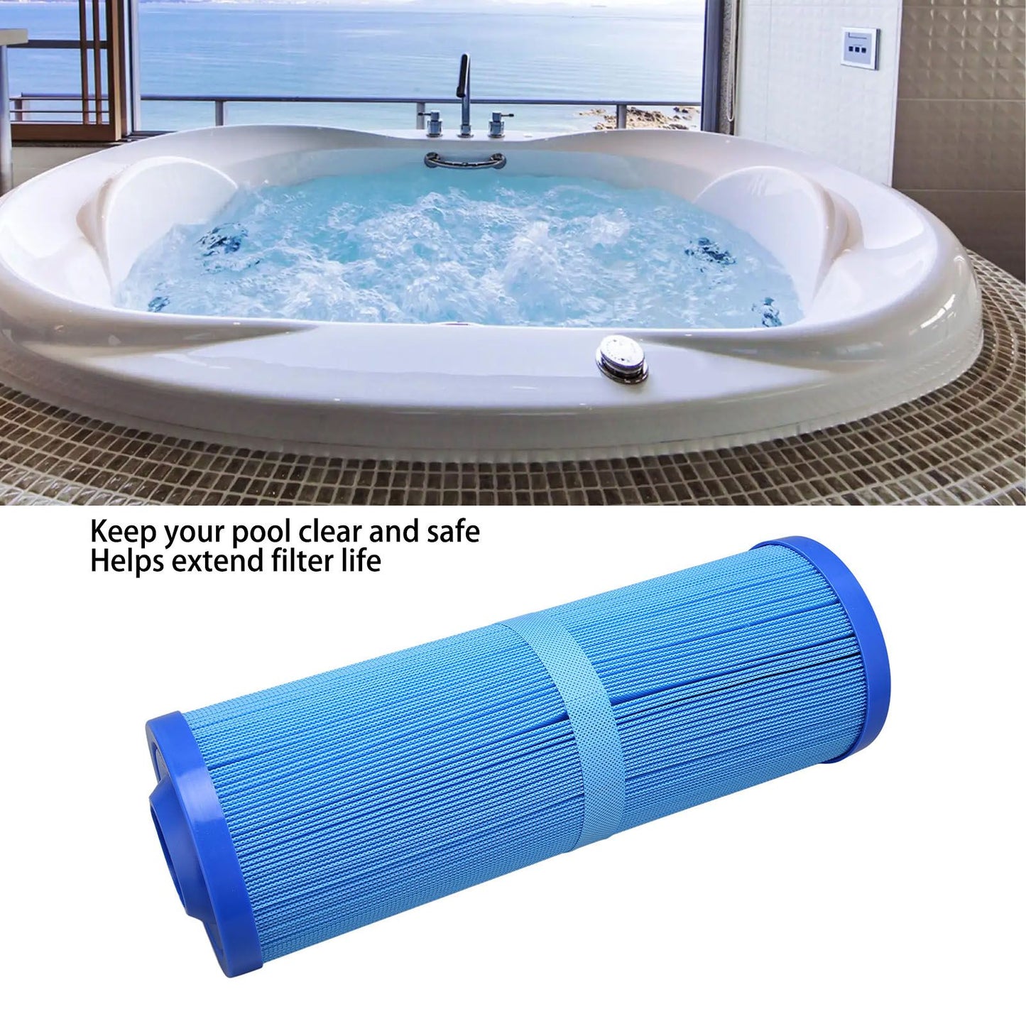 Swimming Pool Filter PP Children's SPA Filter Element Replacement for PWW50L Blue V1294-YM0523-3111220070211