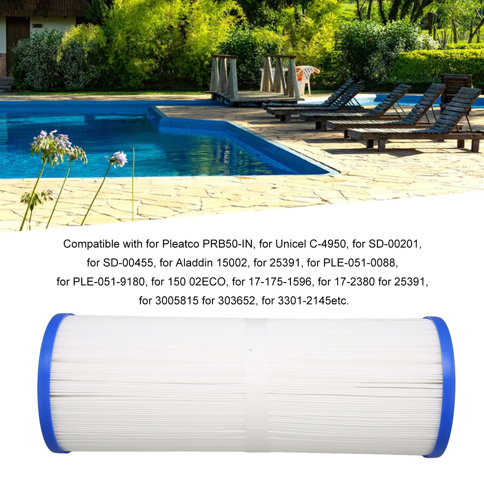 Swimming Pool Filter SPA Filter Element Replacement Children's Pool Filter for Pleatco PRB50 IN V1294-YM0523-3111220070411